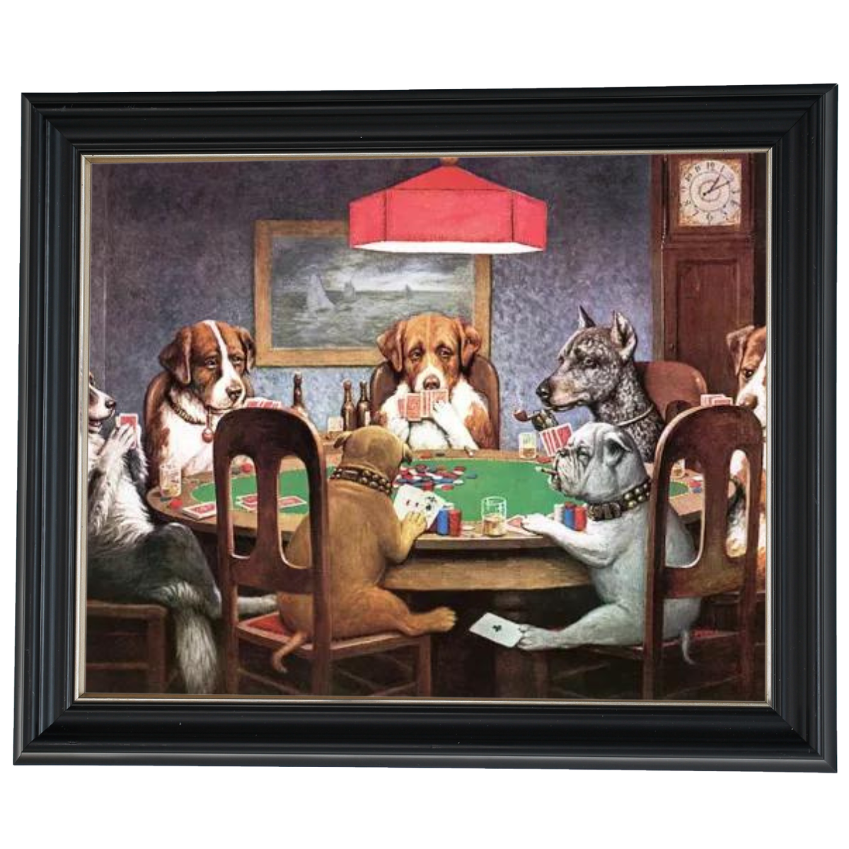 Dogs playing poker hand-painted oil reproduction