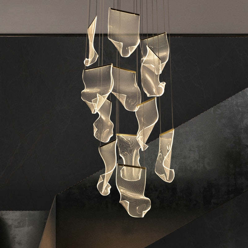 Artistic acrylic silk chandelier