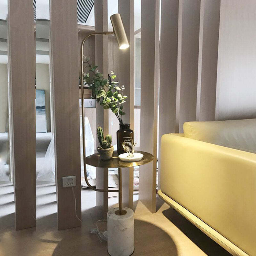 Modern floor lamp with table, living room decor