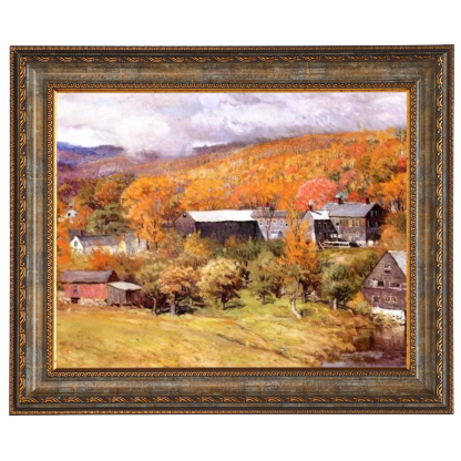 Ogunquit, Maine framed oil painting of autumn landscape