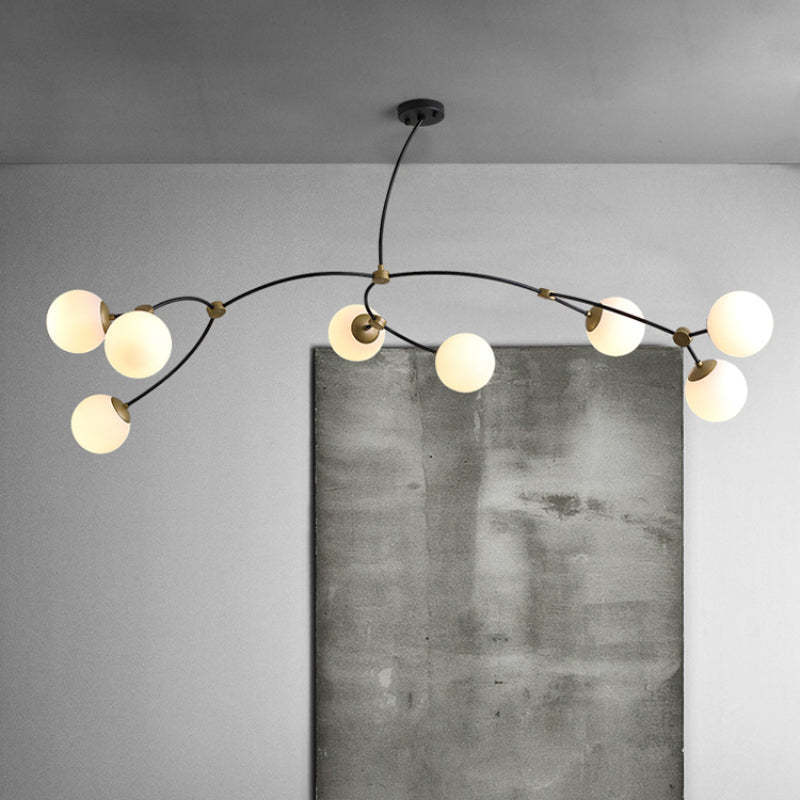 Valentina Chandelier, Branching Design, Glass Globe Lights