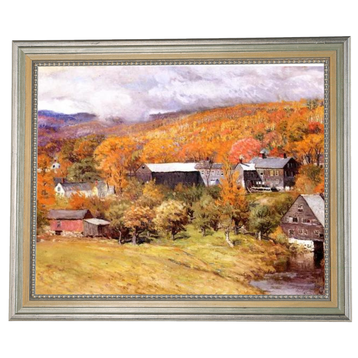 Ogunquit, Maine autumn landscape painting framed