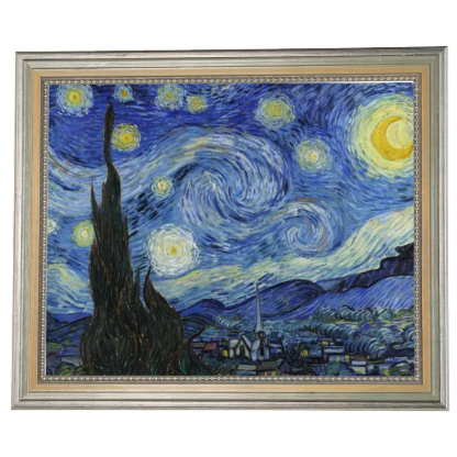 Van Gogh's Starry Night painting reproduction in frame