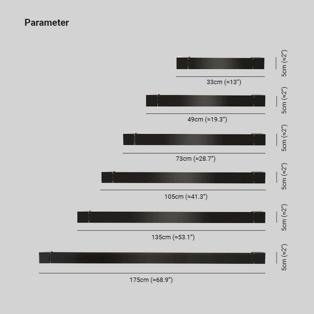 Edge Wall Lamp sizes. Black wall lighting dimensions. Edge Wall Lamp Rotatable 6 Size