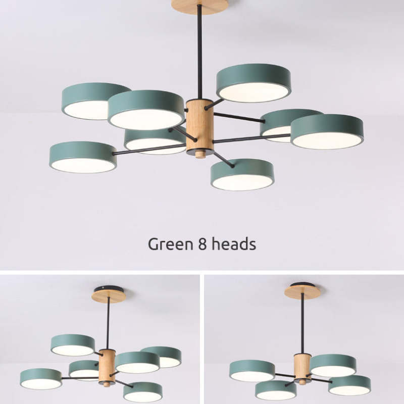 Green 8-head Sienna Art Deco Pendant Light