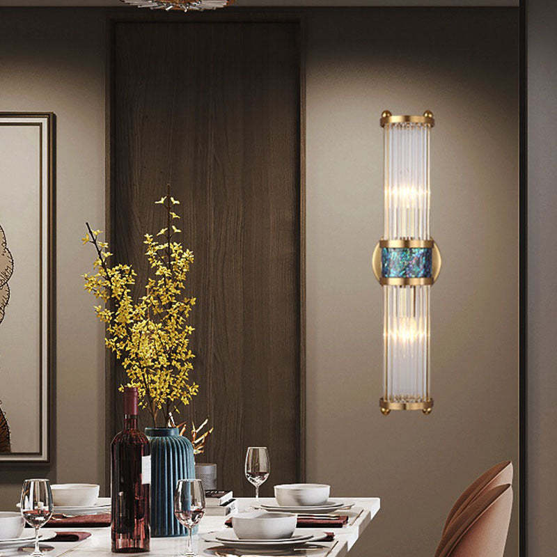 Luxury crystal and metal wall lamp, dining room decor, Lassola lighting