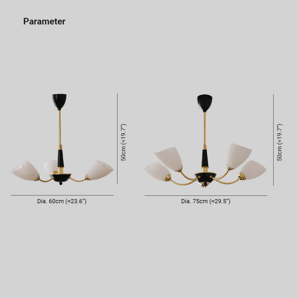 Lily Chandelier Dimensions: 60cm and 75cm