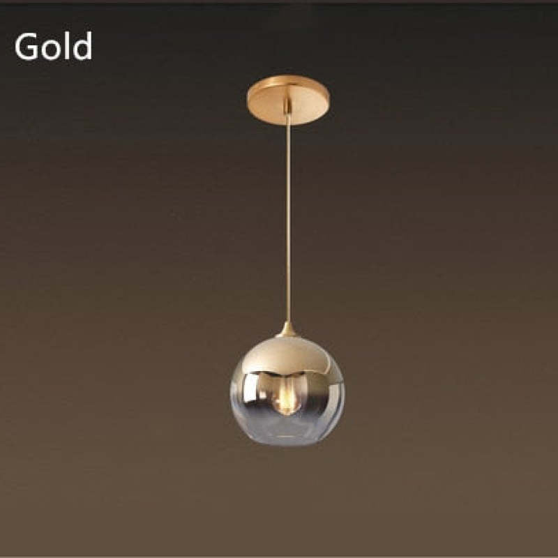 Gold Levy Pendant Light - Glass Shade, Las Sola Lighting