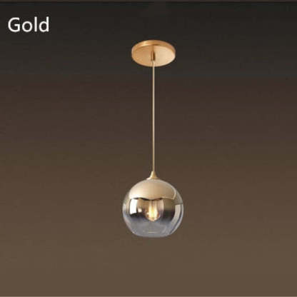 Gold Levy Pendant Light - Glass Shade, Las Sola Lighting