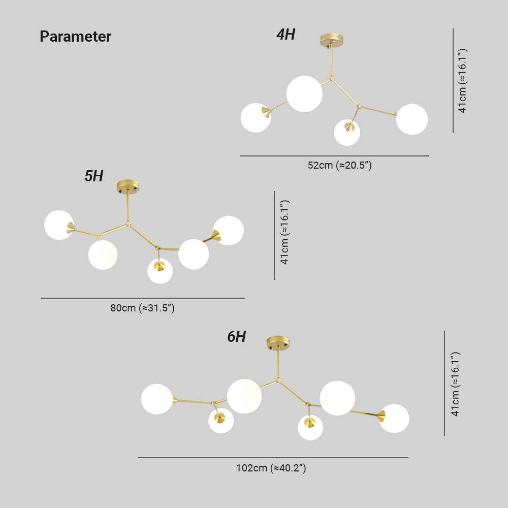 Valentina Modern Chandelier size comparison