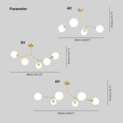 Valentina Modern Chandelier size comparison
