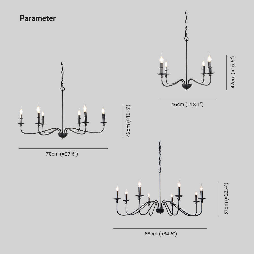 Silva Retro Vintage Candle Metal Chandelier