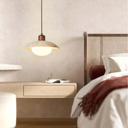 Hailie Wabi-Sabi Pendant Light in a Bedroom Setting