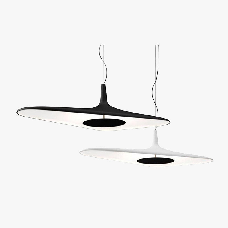 Carins pendant lights in black and white, Resin hat shape design