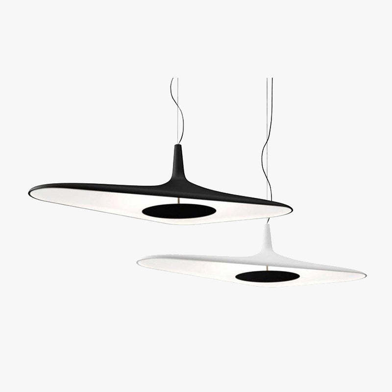 Carins pendant lights in black and white, Resin hat shape design