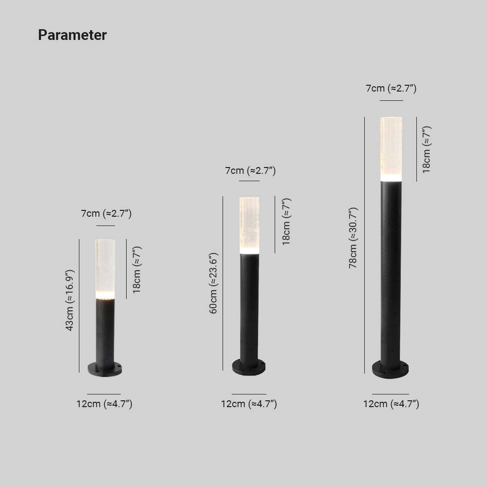 Pena Outdoor Path Light dimensions diagram
