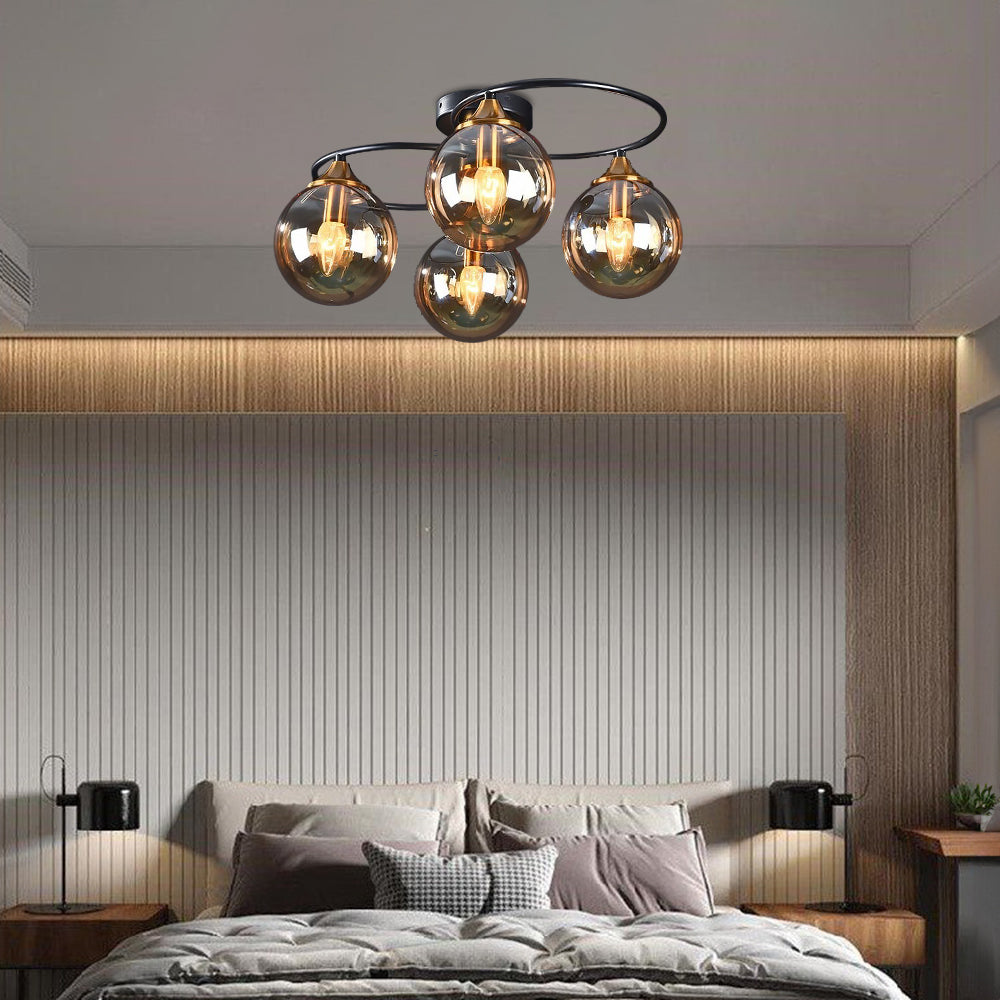 Bedroom featuring Las Sola Valentina Nordic bubble glass ceiling light