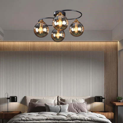 Bedroom featuring Las Sola Valentina Nordic bubble glass ceiling light