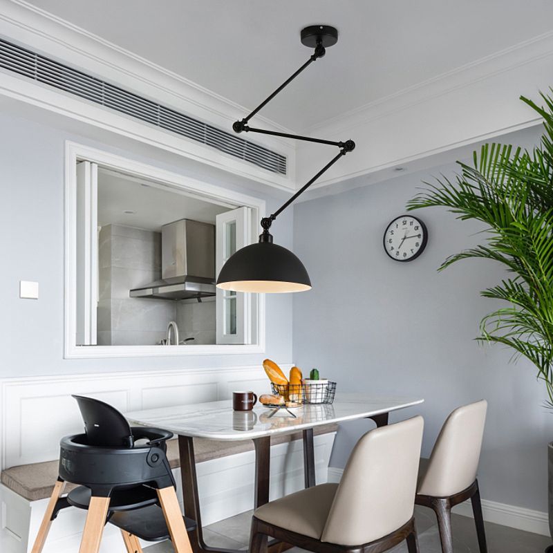 Minori Extendable Domed Pendant Light in a dining room setting