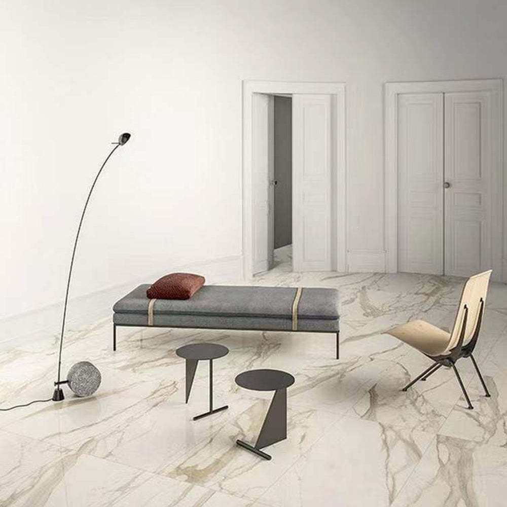 Salgado Arc LED Floor Lamp in modern living room setting