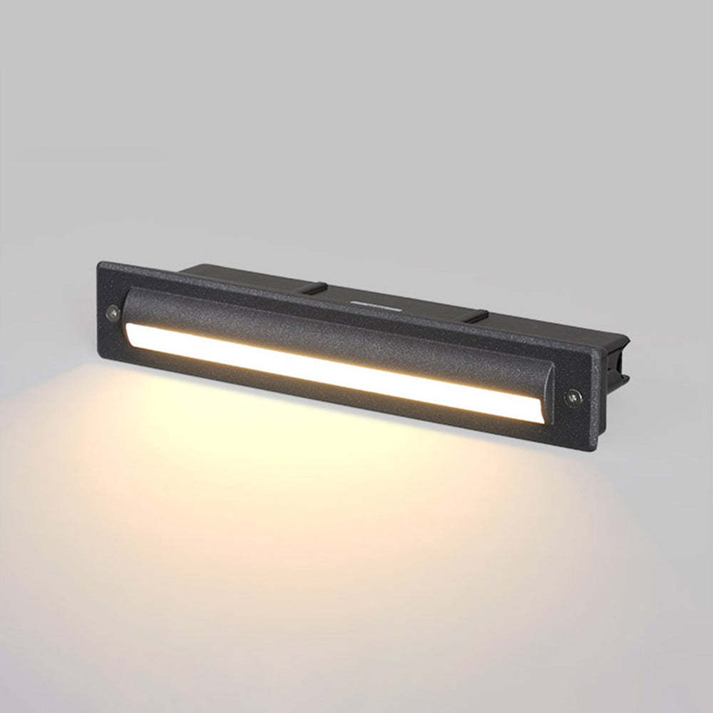 Orr Rectangular Linear Outdoor Deck Step Light with warm light