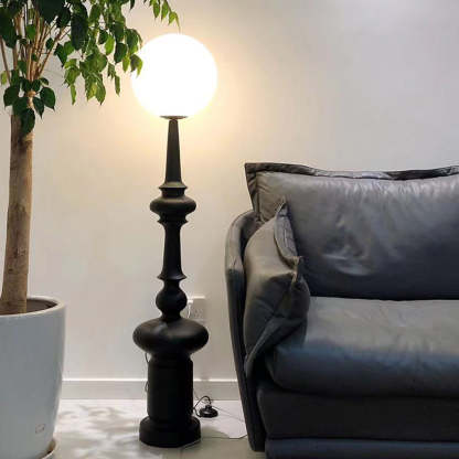 Salgado Retro Floor Lamp next to sofa - Lassola