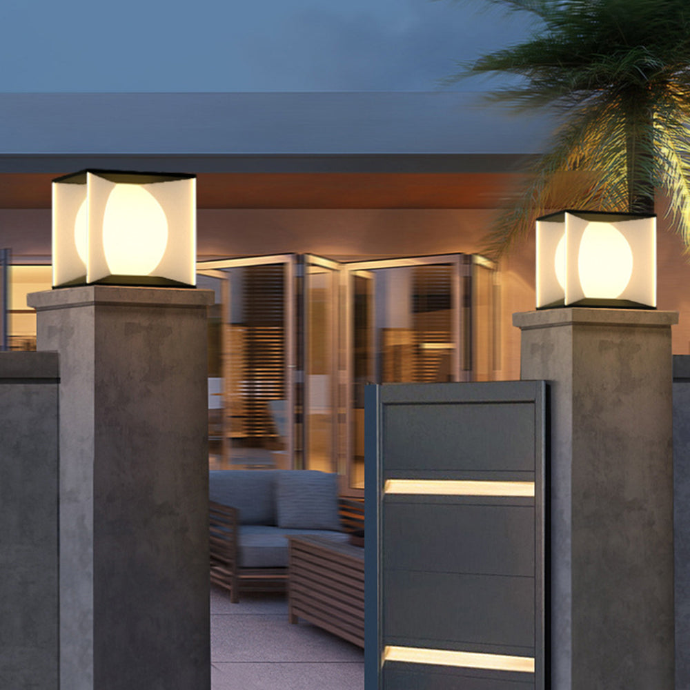 Elif Modern Moon Pier Light. Outdoor lighting on pillars.