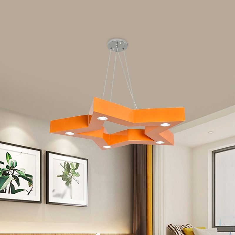 Orange Minori Star Pendant Light in Room