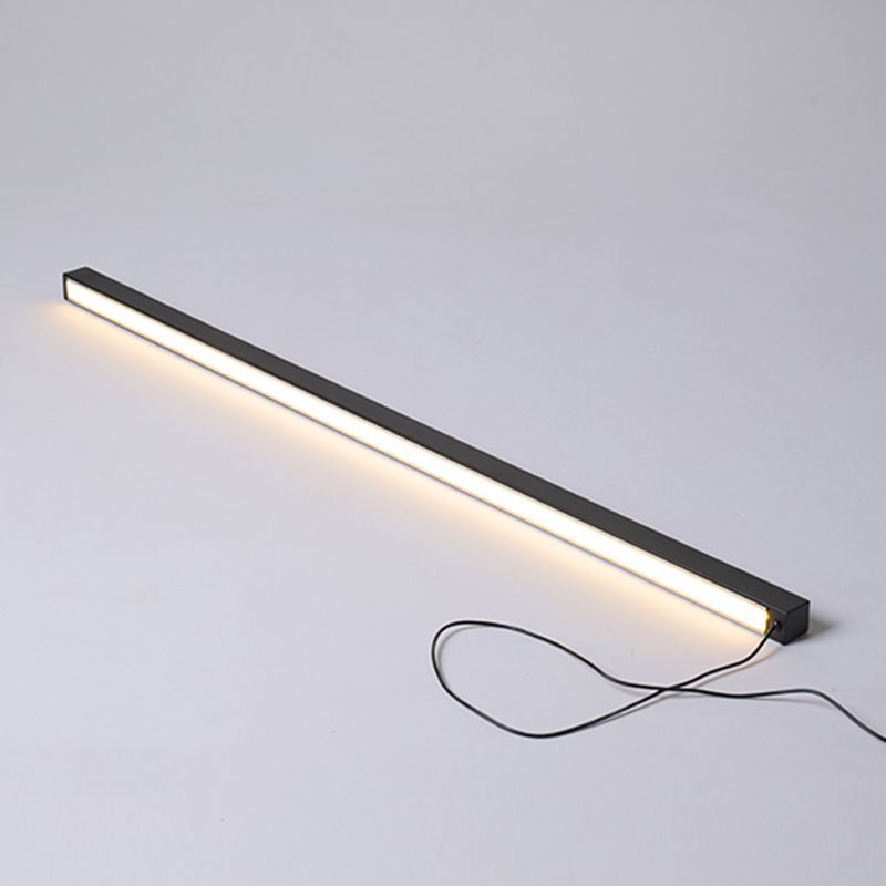 Minimalist linear LED floor lamp, black metal