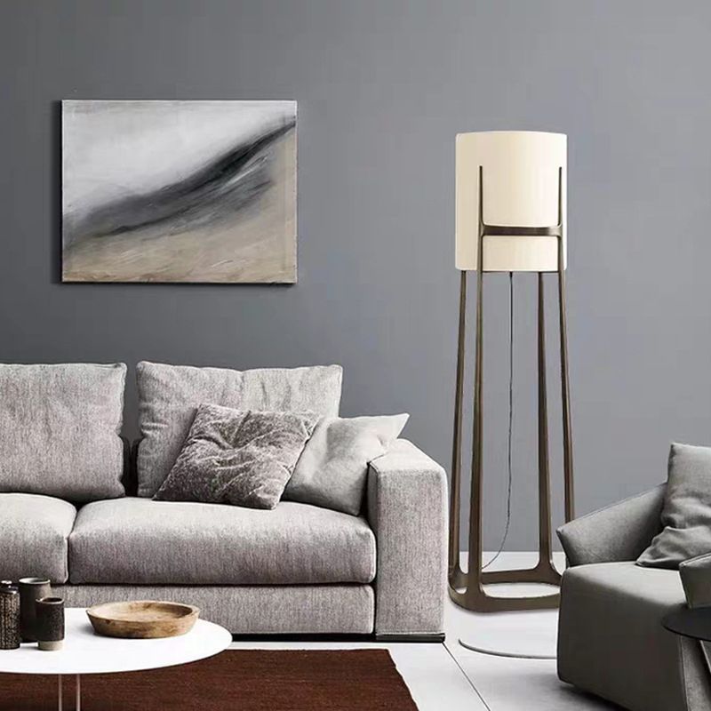 Eryn fabric floor lamp in modern living room, Las Sola lighting