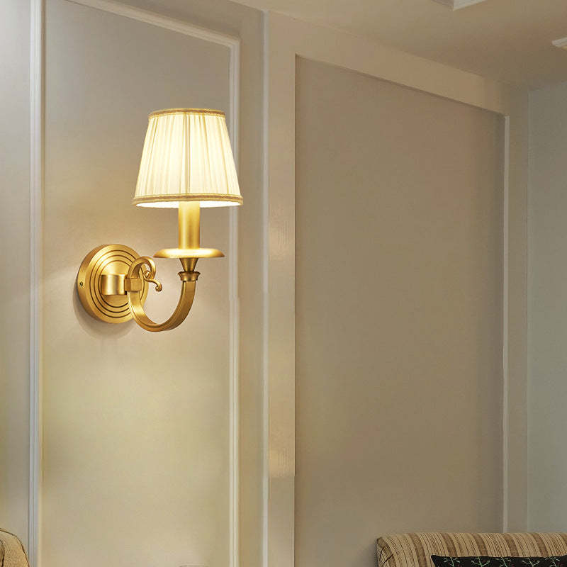Alessio Wall Lamp - Fabric Shade Metal Bedroom Lighting Alessio Decorative Indoor Wall Lamp Metal Fabric Living Room Bedroom