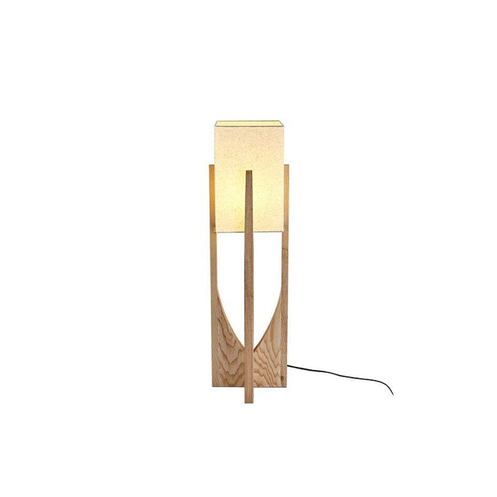 Ozawa Fabric Shade Wood Floor Lamp