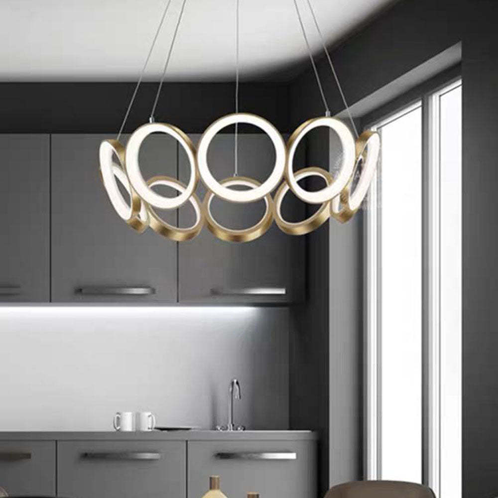 Arisha gold ring light fixture in kitchen