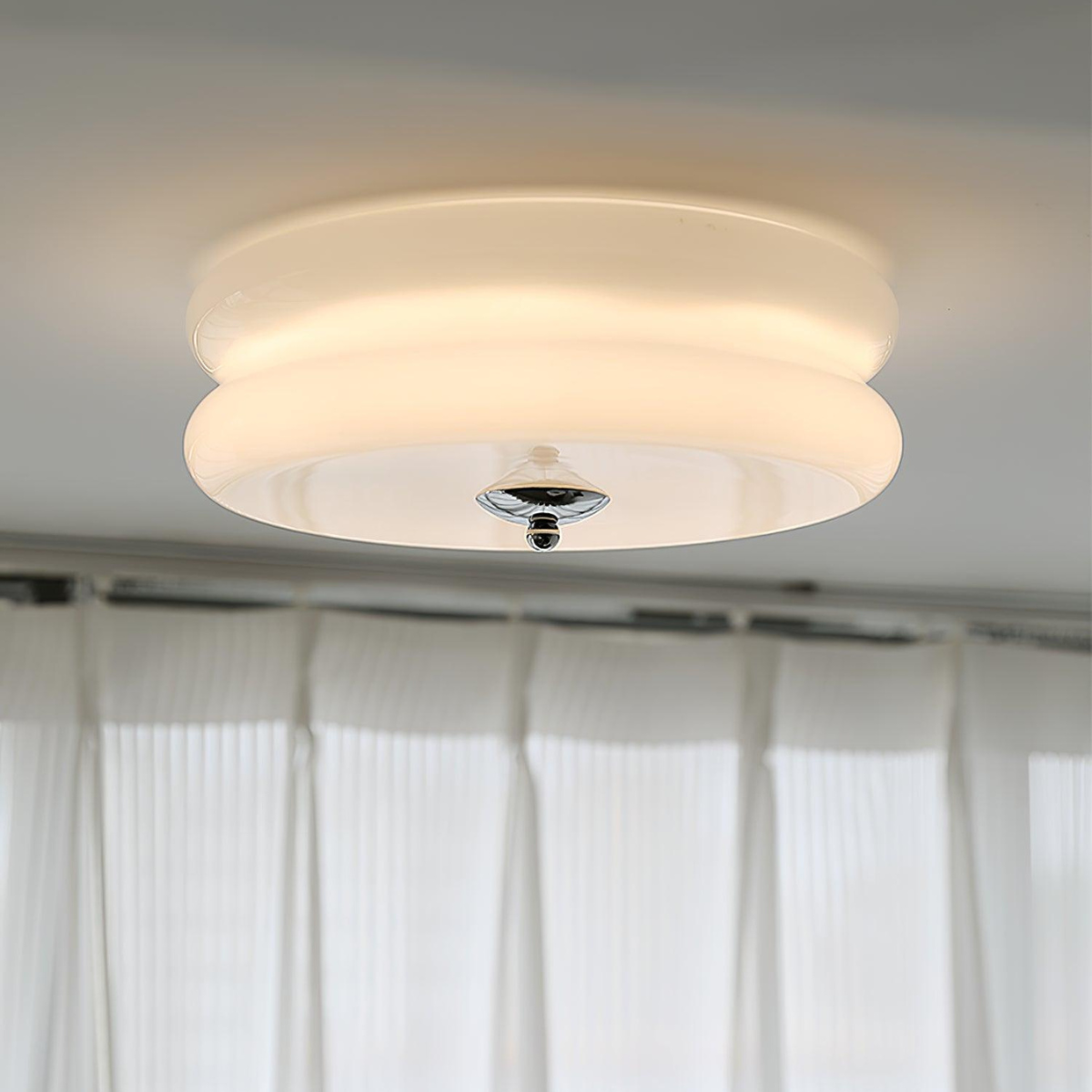Modern Round Flush Mount Ceiling Light - Glass fixture