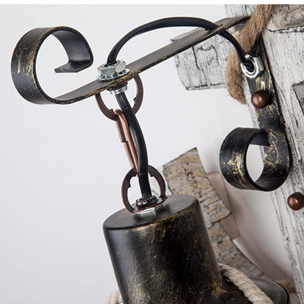Rustic Anchor Lantern Wall Lamp Detail