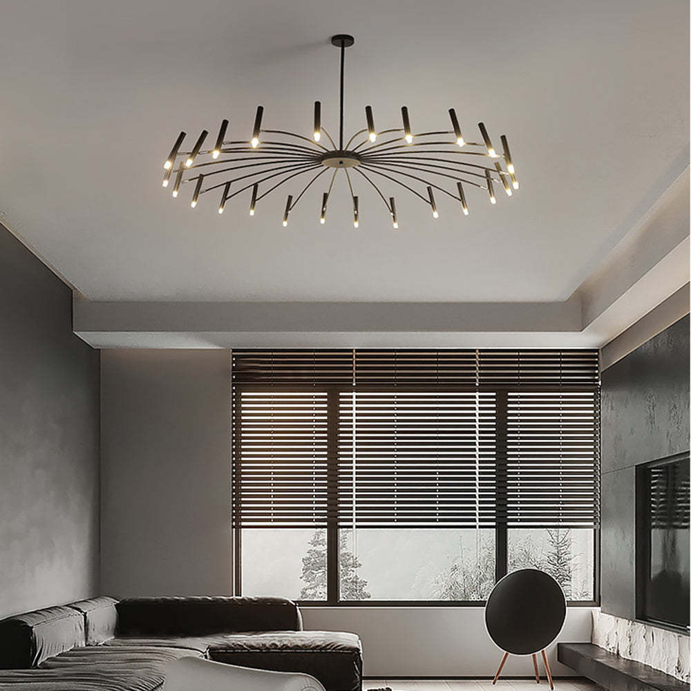 Modern Evette Chandelier illuminating living room
