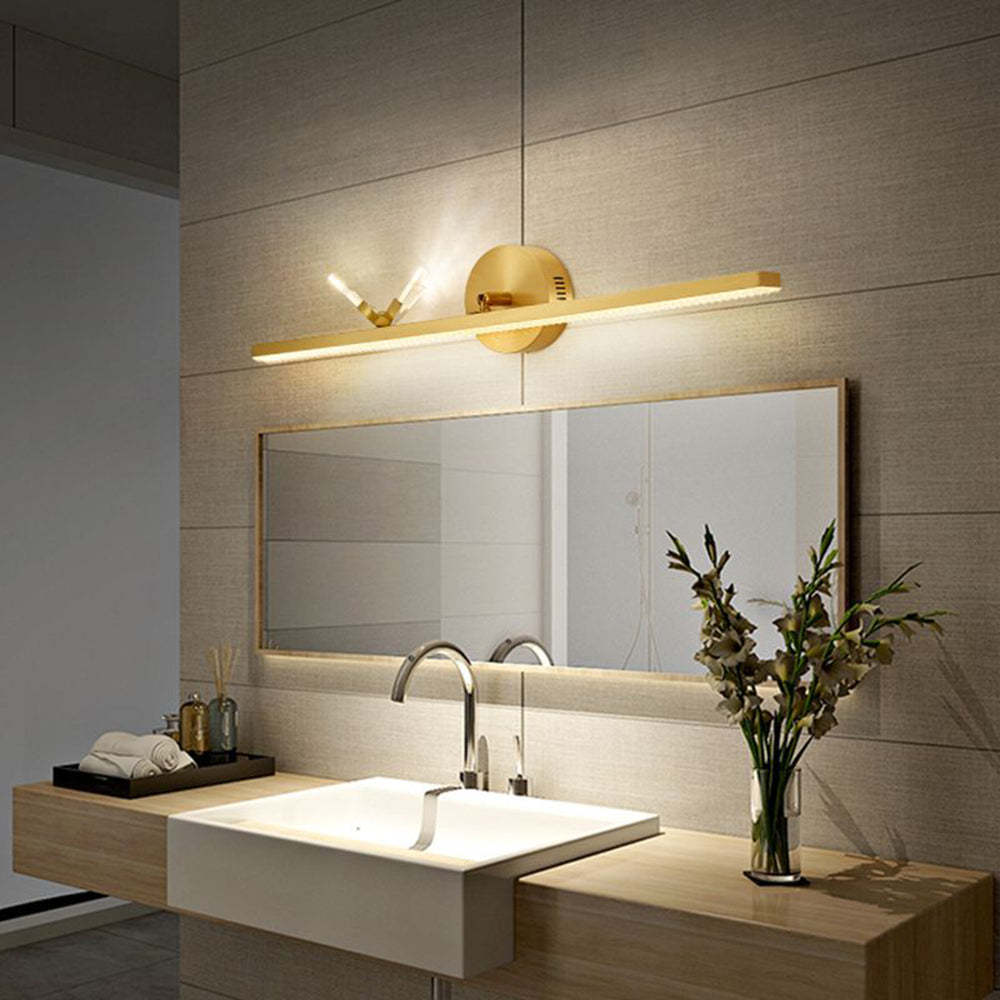 Kady Linear Wall Lamp above bathroom sink