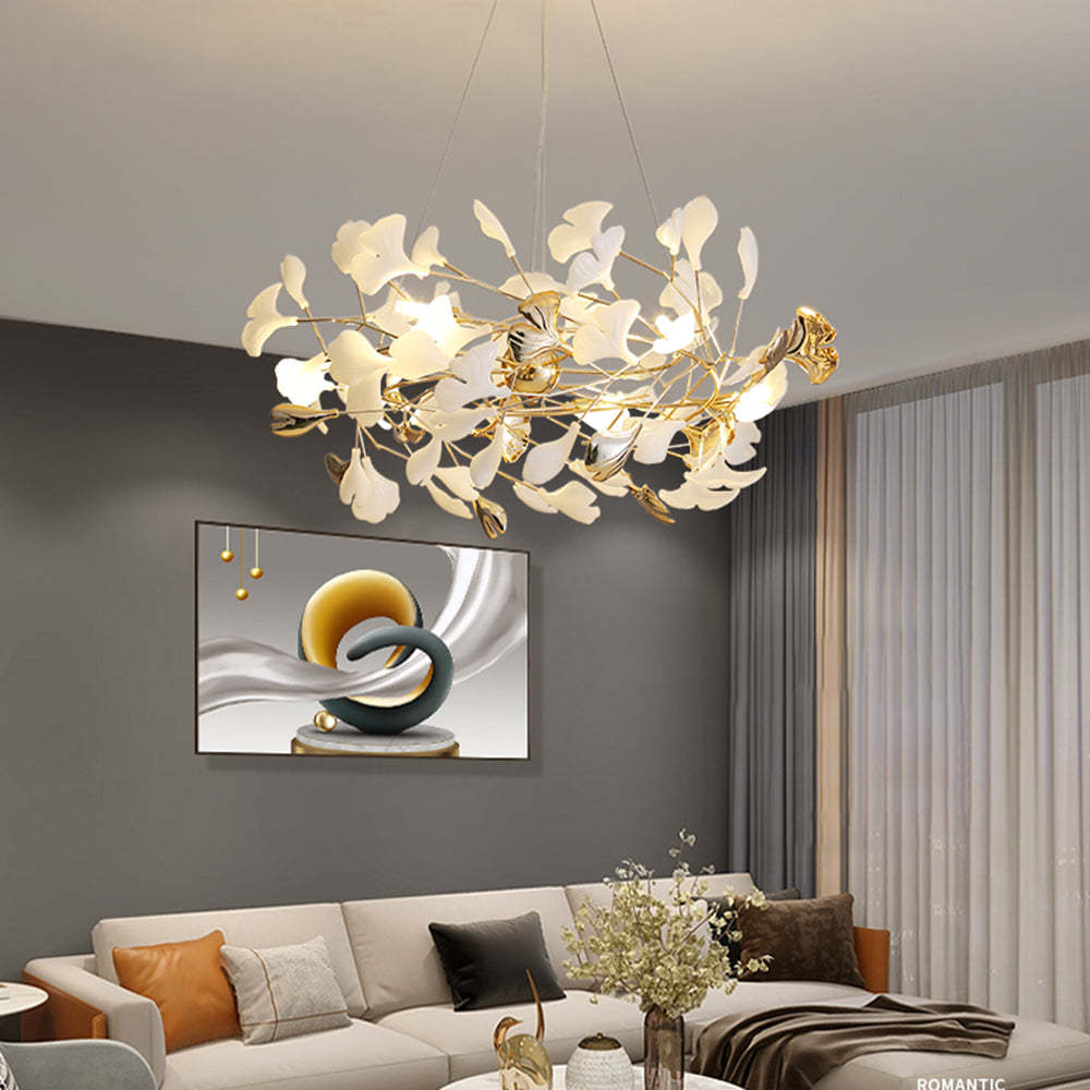 Olivia Modern Petal Shaped Metal Ceramic Chandelier Dining Room