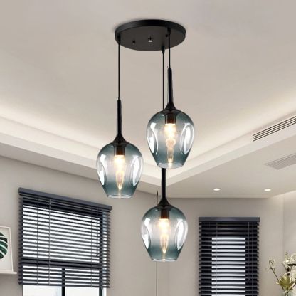 Nordic pendant light. Valentina glass cluster lighting fixture.