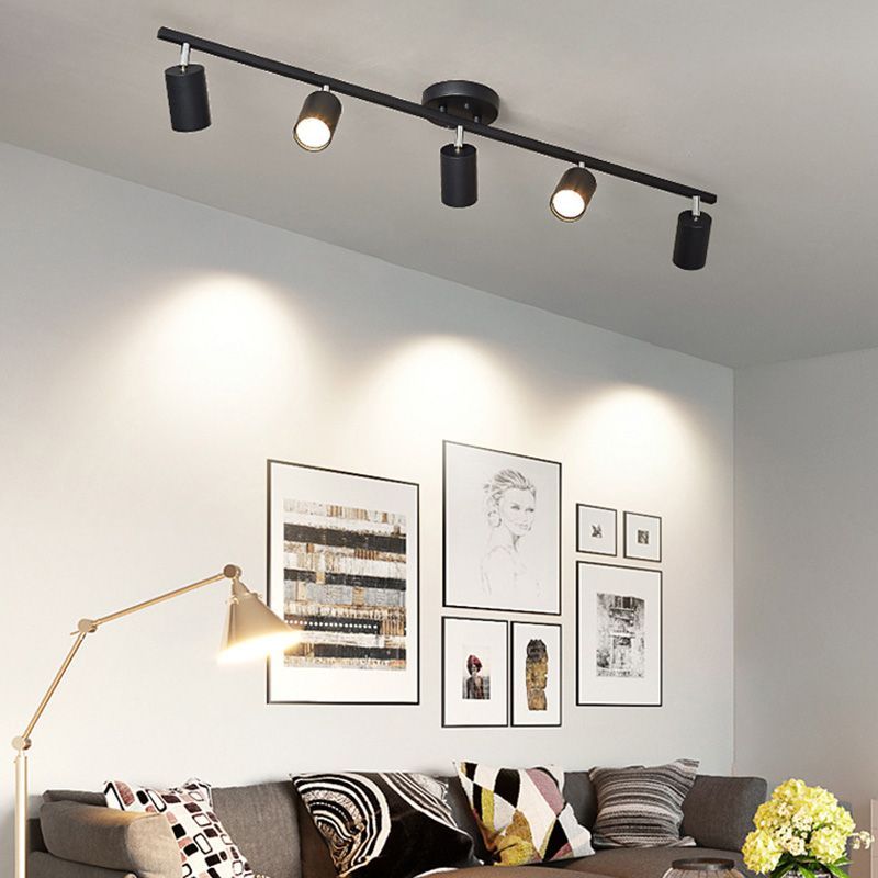 Modern LED spotlight illuminates living room