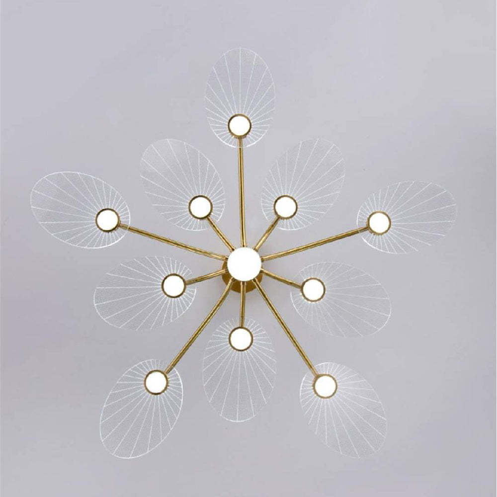 Art Deco Leaf Chandelier - Overhead view