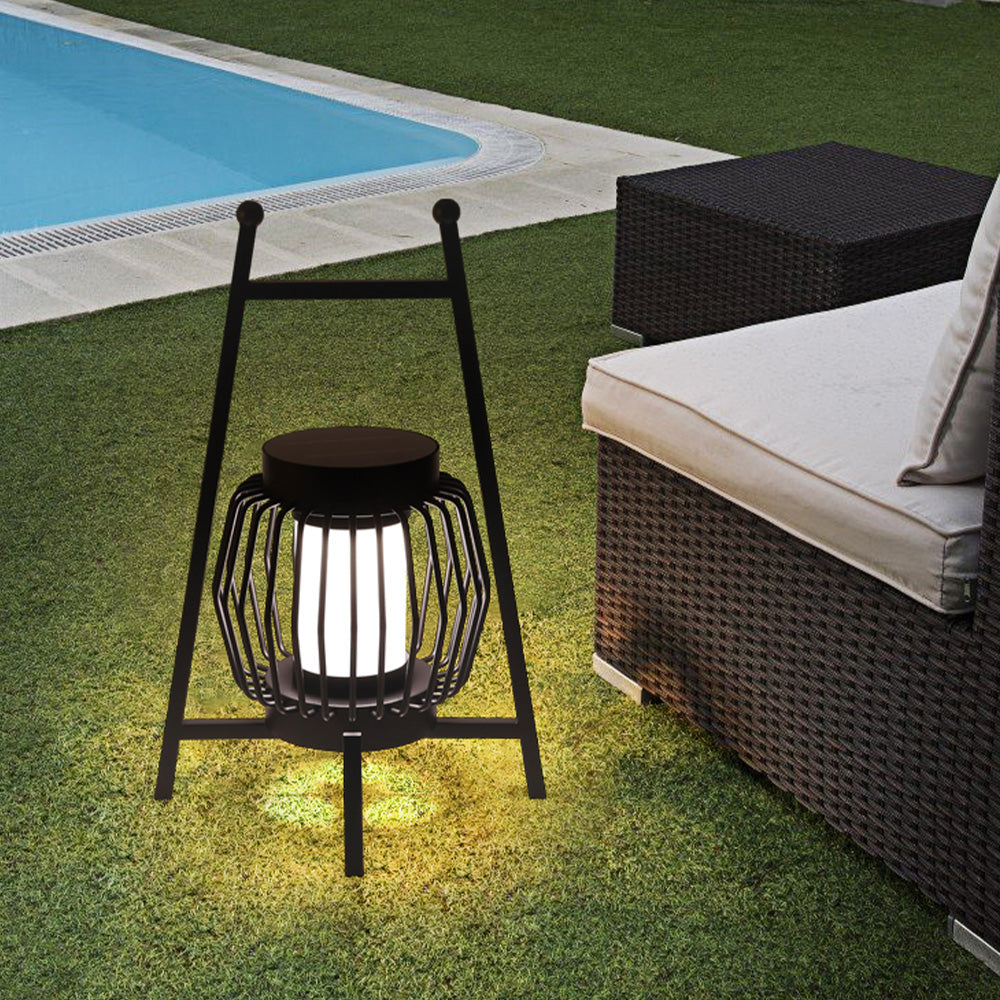 Nordic solar lantern floor lamp for outdoor patio