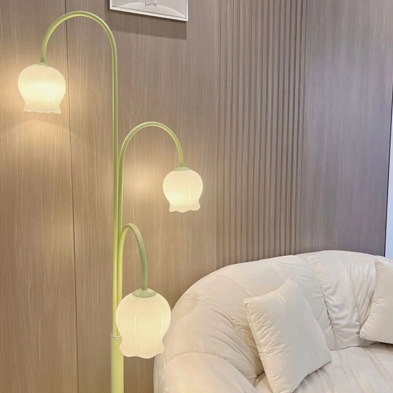 Lily Art Deco Dome Metal Glass Floor Lamp