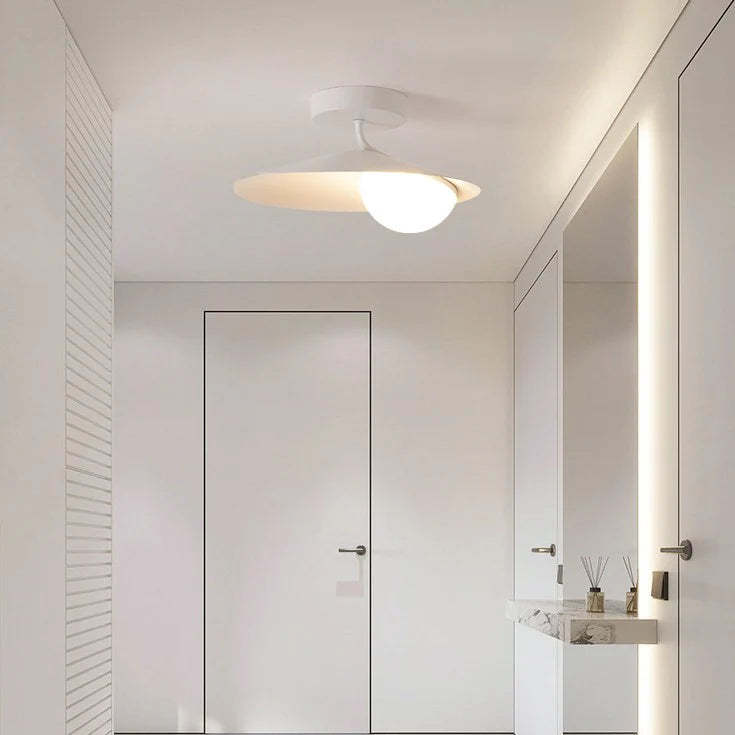 Cairns Nordic LED Flush Mount Ceiling Light in hallway