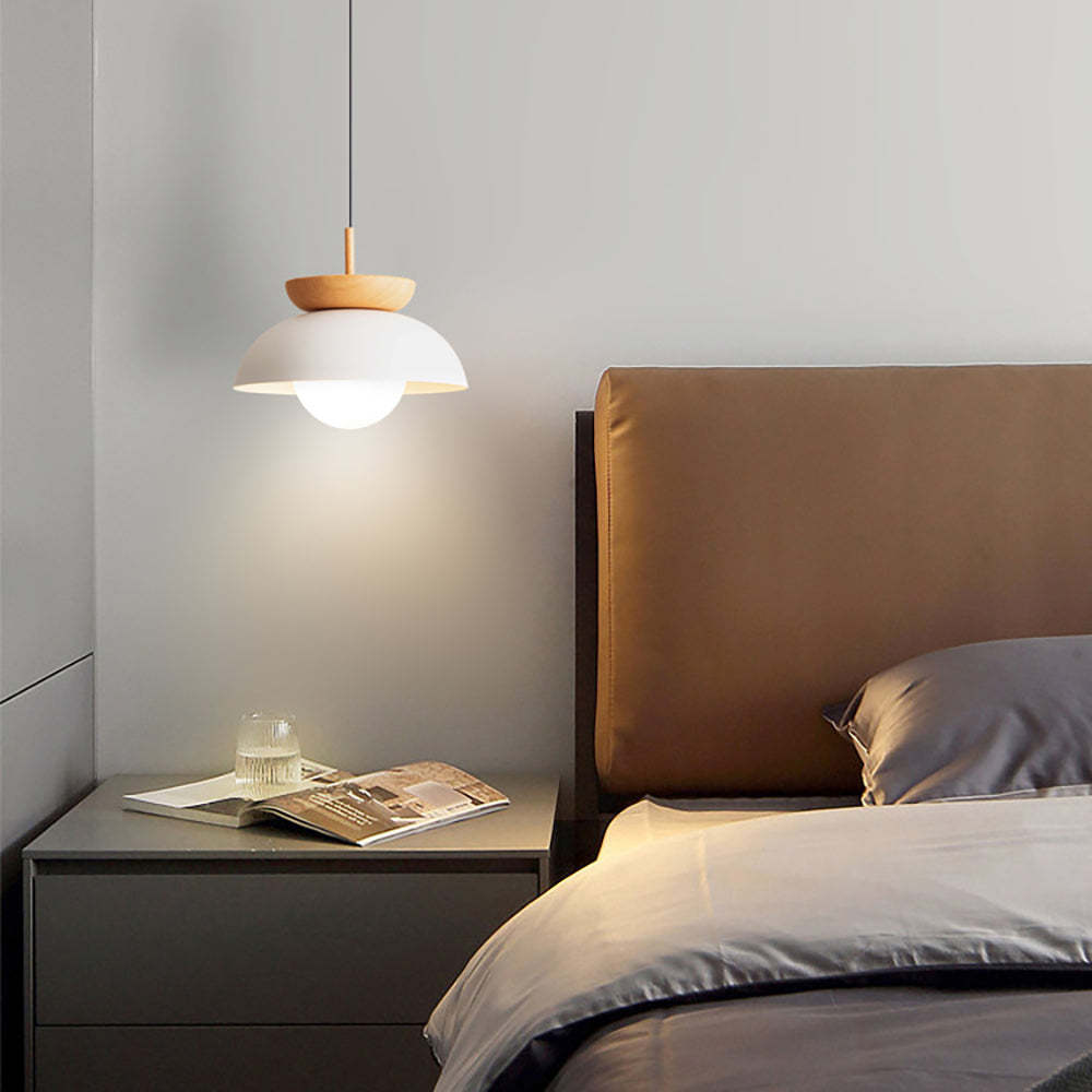 Ozawa pendant light over a bedroom nightstand