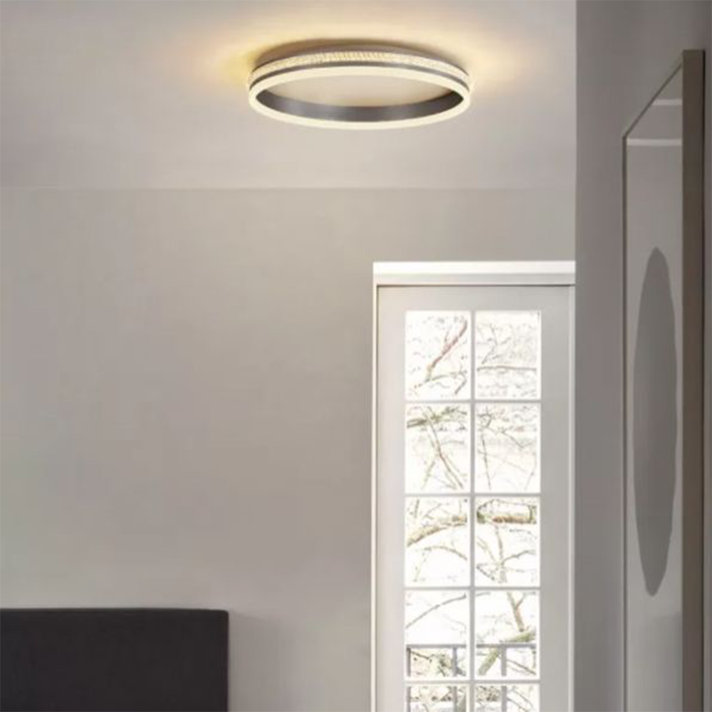 Quinn modern ring ceiling light in bedroom