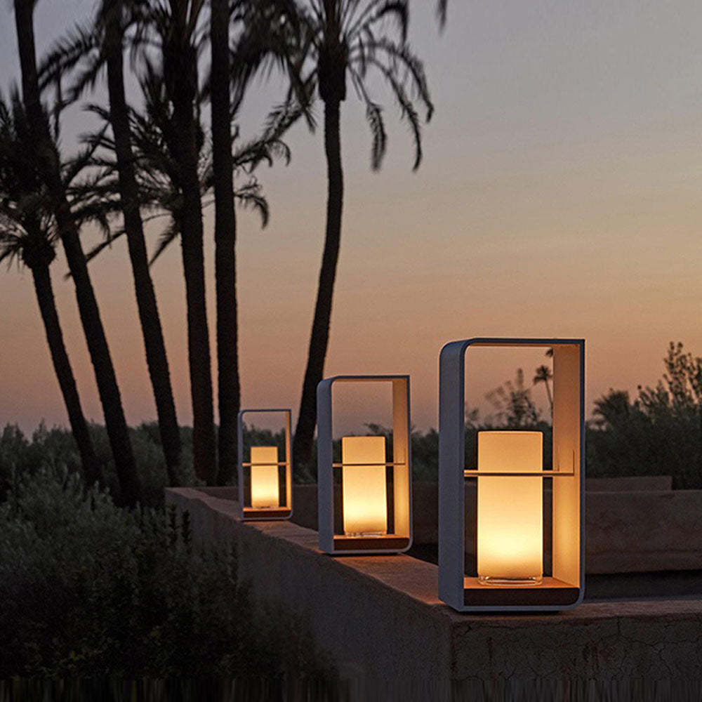 Orr Minimalist Cuboid Candle Outdoor Floor Lamp Garden