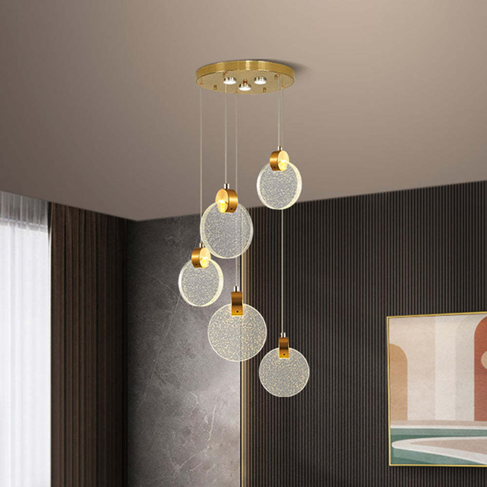 Kristy Chandelier - Modern crystal disc pendant light fixture