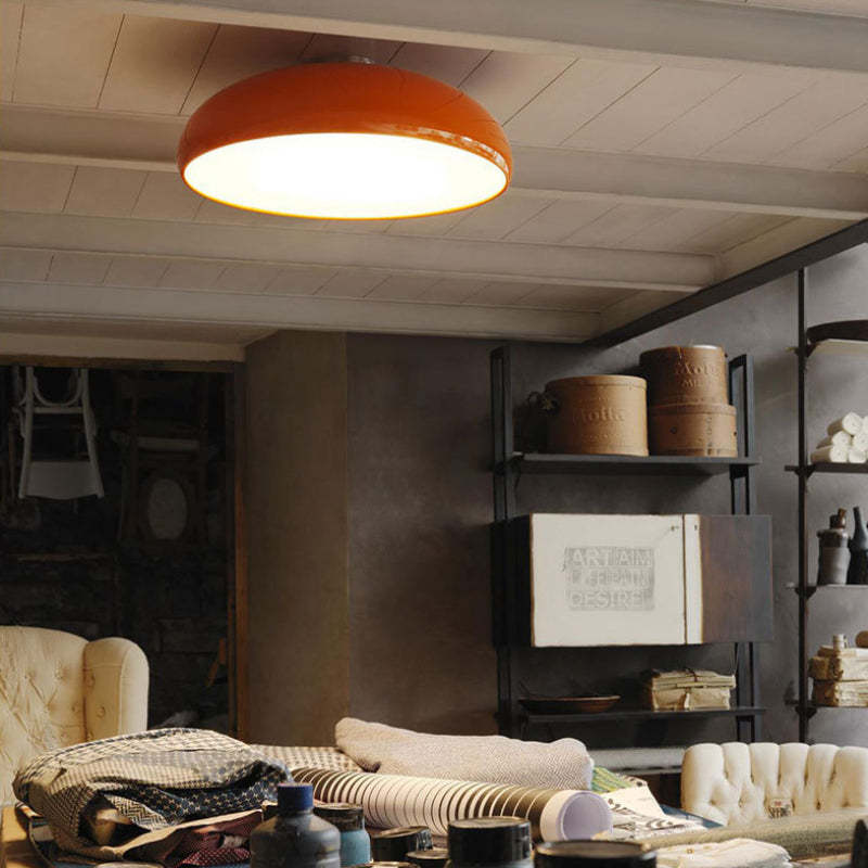 Orange Morandi Vintage LED Ceiling Light illuminating a room