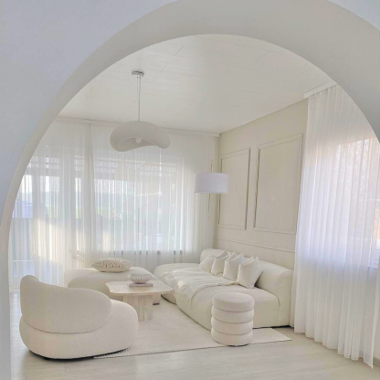 Byers Cloud Pendant Light in White Minimalist Room